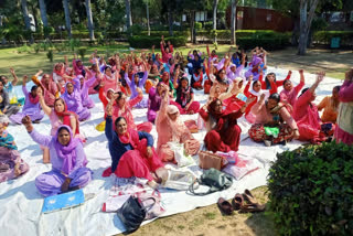 Anganwadi workers protest in Haryana
