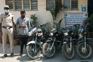 bike theft case,accused arrested by nelamangala police