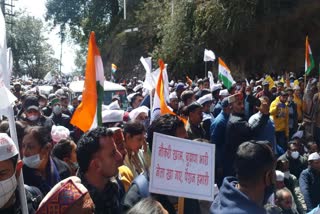 Himachal govt employees protest.