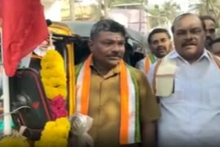 kumbakonam Mayor Saravanan Job  Kumbakonam Mayor Saravanan Auto driver  ഓട്ടോ ഡ്രൈവറില്‍ നിന്നും മേയറിലേക്ക്  കുംഭകോണം കോർപ്പറേഷൻ മേയര്‍  ഡി.എം.കെ കോണ്‍ഗ്രസ് സഖ്യം