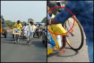 TDP MLA Ramanaidu injured by falling from cycle