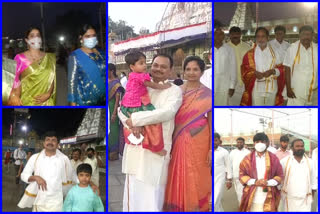 political leaders and film actors offers prayers to lord balaji at tirumala