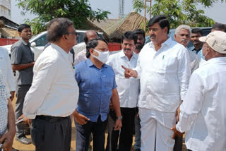 deputy chief minister dharmana visits  indoor stadium works in narasannapeta