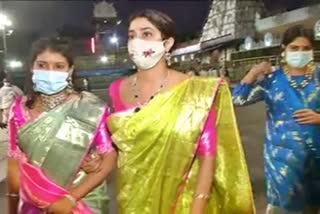 Actress Jahnvi visited Thirupathi Temple