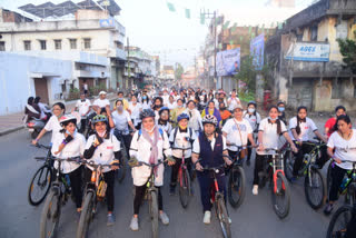 Organizing a cycle rally in Gondia on the occasion of Women's Day