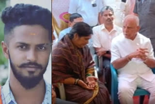 EX CM BSY hands over Rs 25 lakh cheque to kin of slain Bajrang Dal activist