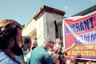 Scores of migrant Kashmiri pandits on Sunday held a demonstration outside their residential township at Jagti to press for their various demands including a hike in the monthly relief fund and government jobs to unemployed youths of the community.