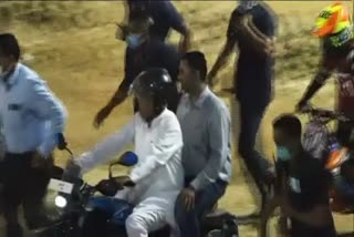 CM Bhupesh drives a bike