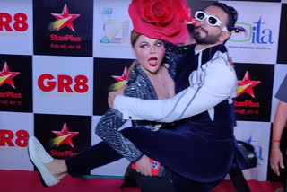 ranveer singh rakhi sawant at ita awards