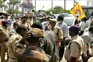 Police intercepted a convoy of TDP leaders