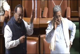 Talk war between Eshwarappa and Siddaramaiah, Karnataka session 2022, Budget session 2022, ಸದನದಲ್ಲಿ ಸಿದ್ದರಾಮಯ್ಯ ಮತ್ತು ಈಶ್ವರಪ್ಪ ಮಧ್ಯ ಜಟಾಪಟಿ, ಕರ್ನಾಟಕ ಅಧಿವೇಶನ 2022, ಬಜೆಟ್​ ಅಧಿವೇಶನ 2022,