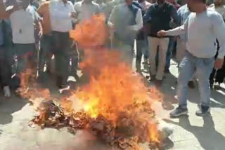 CM Jairam effigy burnt in Baddi