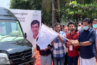 first tourism caravan in Malabar reached Kasargod  Bekal Resorts Development Corporation  tourism caravan in Malabar  മലബാറിലെ ആദ്യ ടൂറിസം കാരവാൻ കാസർകോട് എത്തി  കേരളം ടൂറിസം കാരവാൻ  മന്ത്രി പി.എ മുഹമ്മദ് റിയാസ്  ബേക്കൽ റിസോർട്‌സ് ഡെവലപ്മെന്‍റ് കോർപറേഷൻ