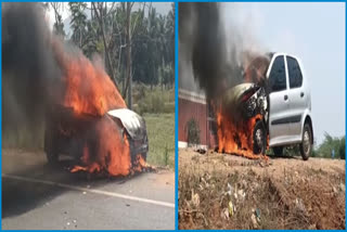 Car Burnt On Highway
