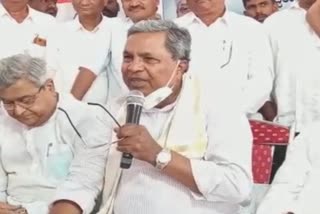 Opposition leader Siddaramaiah speak infront of media at Haveri