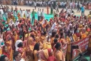 BMS Protest In Gandhinagar: PM મોદીના આગમન પૂર્વે ગાંધીનગરમાં આંદોલનો શરૂ, ભારતીય મજદૂર સંઘ દ્વારા વિરોધ પ્રદર્શન યોજાયું
