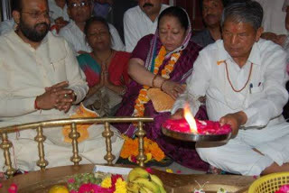 Harish Rawat with wife Renuka Rawat offered prayers