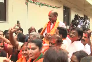 BJP leaders Celebrations in hyderabad for winning in 4 states