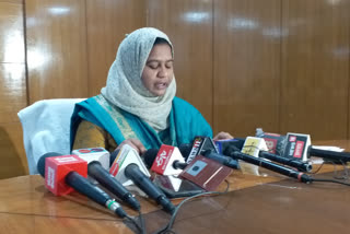 Press conference in Ranchi of National Commission for Minorities Chairperson Shahzadi Saeed