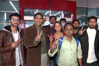 A special plane carrying Indian students evacuated from Sumi arrived in Delhi from Zazo, Poland