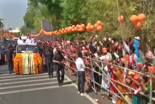 PM Modi roadshow in Ahmedabad