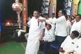 MLA Shivalingegowda holding the gade in hand and act the Bhima role