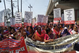 Asha Workers Akrosh March in Patna