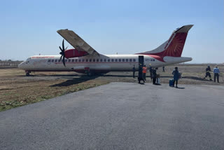 Air India flight skids off runway in Jabalpur airport after wheel caught in soil