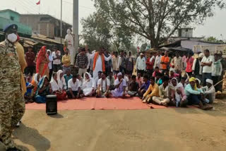 villagers protest