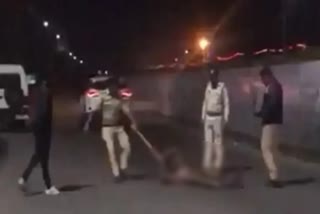 Indore police dragged youth