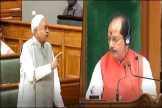 Nitish Kumar Became Angry In Bihar Vidhansabha  Misbehavior with Speaker Vijay Sinha in Lakhisarai  Bihar Legislature Budget Session  ವಿಧಾನಸಭೆಯಲ್ಲಿ ಲಖಿಸರಾಯ್ ಗದ್ದಲ  ಕಲಾಪದಲ್ಲಿ ರೊಚ್ಚಿಗೆದ್ದ ಸಿಎಂ ನೀತಿಶ್​ ಕುಮಾರ್​ ಬಿಹಾರ್​ ಬಜೆಟ್​ ಅಧಿವೇಶನ 2022