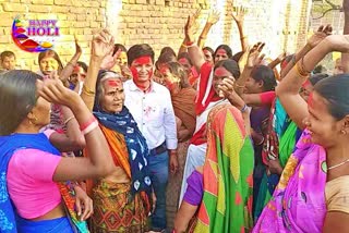 Women Holi milan ceremony in Patna Masaurhi