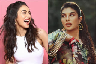 Jacqueline Fernandez promotes Attack  Rakul Preet Singh promotes Attack  attack promotions  Rakul Preet Singh latest pictures  Jacqueline Fernandez latest pictures  Jacqueline Fernandez  Rakul Preet Singh  കിടിലന്‍ ലുക്കില്‍ താരങ്ങള്‍  രാകുല്‍ പ്രീത് ഫോട്ടോഷൂട്  ജാക്വലിന്‍ ഫെര്‍ണാണ്ടസ് ഫോട്ടോഷൂട്  അറ്റാക്ക് പ്രമോഷന്‍  അറ്റാക്ക് പ്രമോഷനില്‍ രാകുല്‍  അറ്റാക്ക് പ്രമോഷനില്‍ ജാക്വലിന്‍