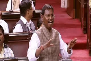 Union Minister Arjun Munda during Rajya Sabha proceedings