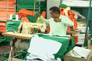 Making National flags in Khadi