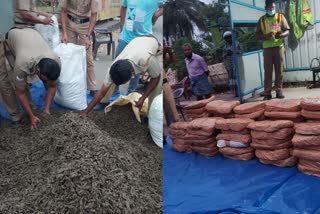 cannabis seized in walayar  excise seized ganja in walayar  വാളയാറിൽ കഞ്ചാവ് പിടികൂടി  ലോറിയിൽ കടത്തിയ കഞ്ചാവ് പിടികൂടി