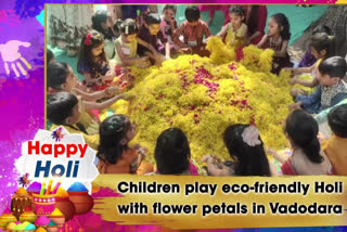 Children play eco-friendly Holi with flower petals in Vadodara