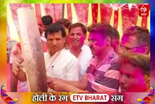 Kailash Choudhary Painted in Colors of Holi in Barmer
