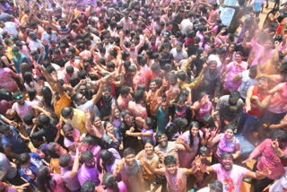 youth dances part of holi celebrations in hyderabad