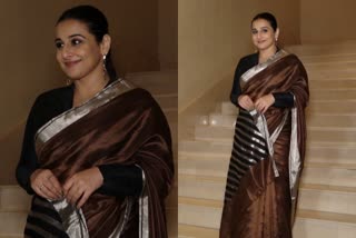 Jalsa movie promotion vidya balan  Vidya Balan in traditional saree look  പരമ്പരാഗത സാരിയിൽ സുന്ദരിയായി വിദ്യ ബാലൻ  വിദ്യ ബാലൻ സാരി  ജൽസ ചിത്രം പ്രൊമോഷൻ വിദ്യ ബാലൻ