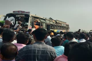 private bus overturns near pavagada