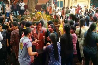 Holi celebration in Davanagere