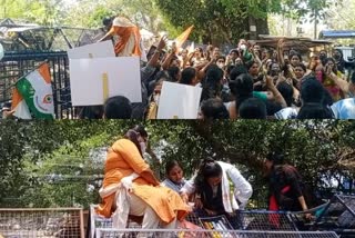 Conflict during the Mahila Congress Silverline protest march  സിൽവർലൈൻ പ്രതിഷേധ മാർച്ചിനിടെ സംഘർഷം  മഹിളാ കോൺഗ്രസ് സിൽവർലൈൻ പ്രതിഷേധ മാർച്ച്  കെ റെയിൽ കല്ലിടൽ പ്രതിഷേധം  സിൽവർലൈൻ സമരത്തിനിടെ സ്ത്രീകൾക്കെതിരെ പൊലീസ് അതിക്രമം  Police violence against women during the Silverline strike  മഹിളാ കോൺഗ്രസ് സംസ്ഥാന അധ്യക്ഷ ജെബി മേത്തർ  jebi mather Mahila Congress State President