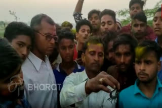 Villagers hang scorpions around their necks at a temple in UP