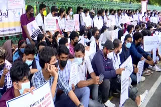 Medical students studying in China Universities stage protest in Kerala