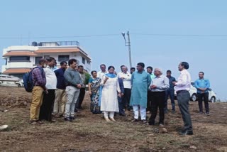 MLA Lakshmi hebbalakar and officers visited the site