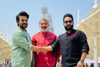 Jr NTR, Ramcharan, and SS Rajamouli reached the Statue of Unity