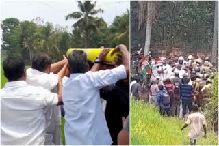 ചോറ്റാനിക്കര കെ റെയില്‍ പ്രതിഷേധം  ചോറ്റാനിക്കര സർവേ കല്ലുകൾ പിഴുതെറിഞ്ഞു  ചോറ്റാനിക്കര കെ റെയില്‍ കോൺഗ്രസ് പ്രതിഷേധം  സിൽവർലൈൻ കല്ലിടല്‍ പ്രതിഷേധം  chottanikkara k rail protest  locals protest against k rail  protest against k rail survey