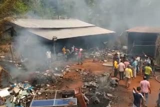 cylinder blast at the Gujari shop in udupi three people died