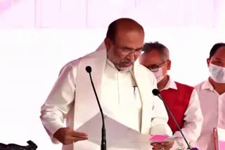 N Biren Singh takes oath as Manipur CM